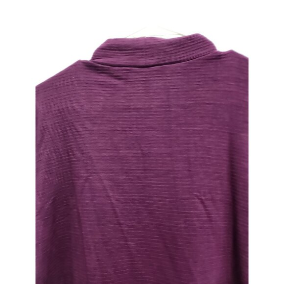 Multiples Tunic Top Womens Medium Artsy Purple Mock Neck Crossover Hem Casual - Picture 7 of 11